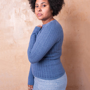 Nico Pullover - 100% Extra Fine Merino - Azure Blue