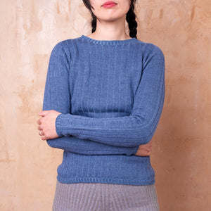 Nico Pullover - 100% Extra Fine Merino - Azure Blue