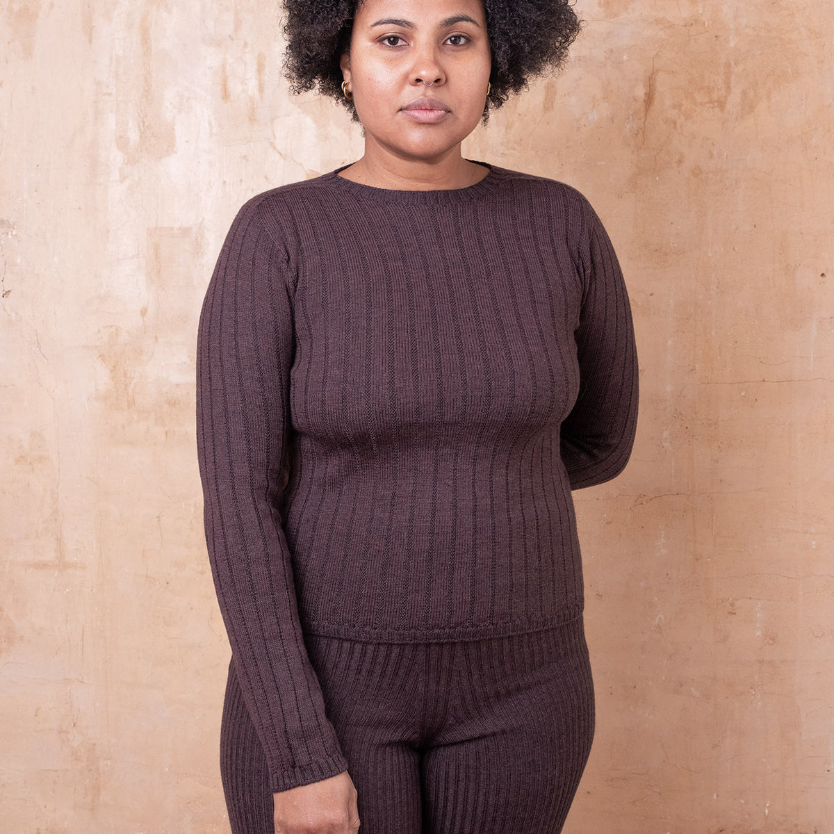 Nico Pullover - 100% Extra Fine Merino - Dark Chocolate *Pre-Order