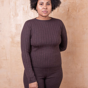Nico Pullover - 100% Extra Fine Merino - Dark Chocolate *Pre-Order