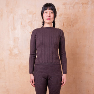Nico Pullover - 100% Extra Fine Merino - Dark Chocolate *Pre-Order