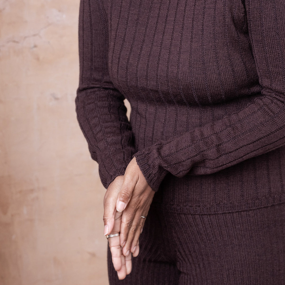 Nico Pullover - 100% Extra Fine Merino - Dark Chocolate *Pre-Order