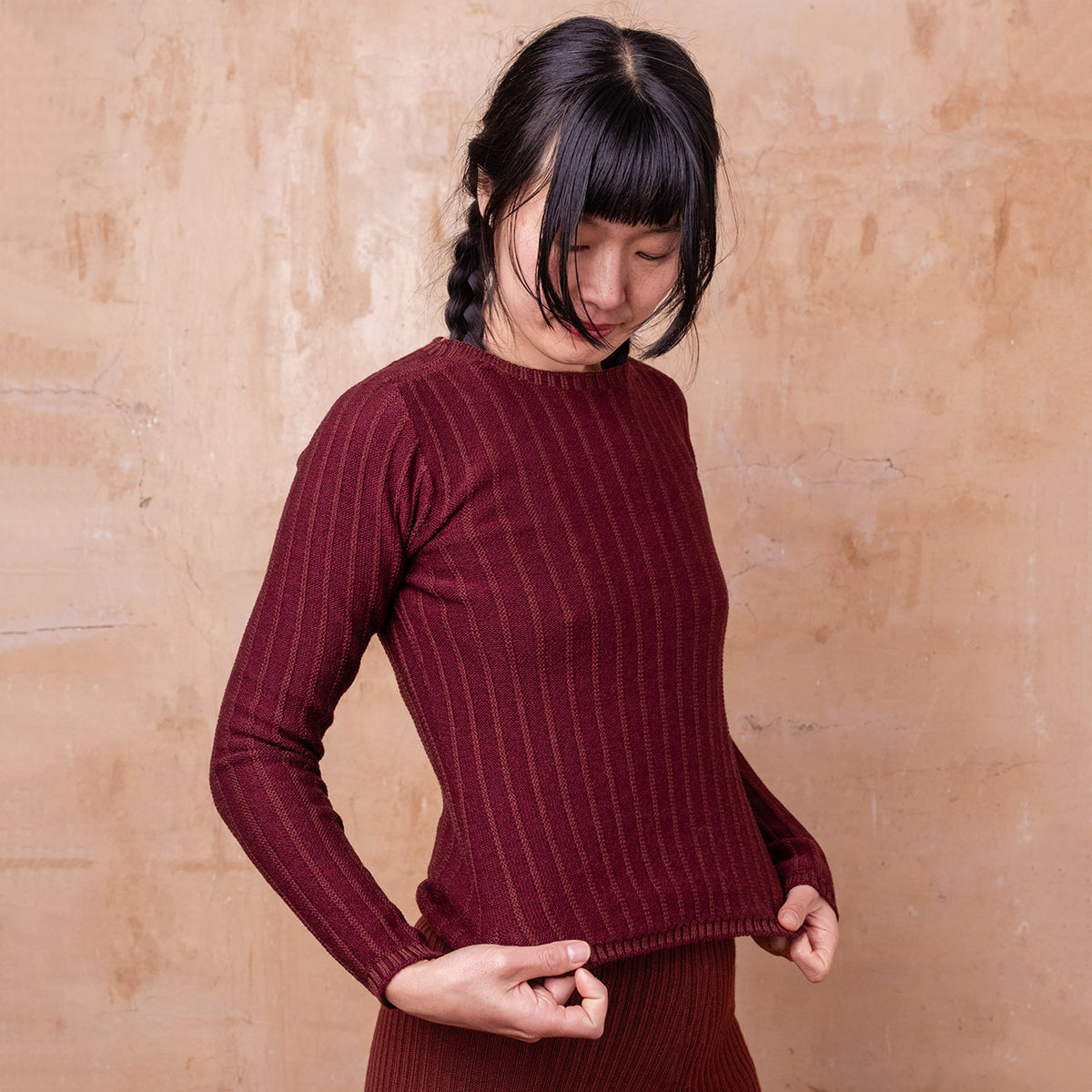 Nico Pullover - 100% Extra Fine Merino - Marsala *Pre-Order