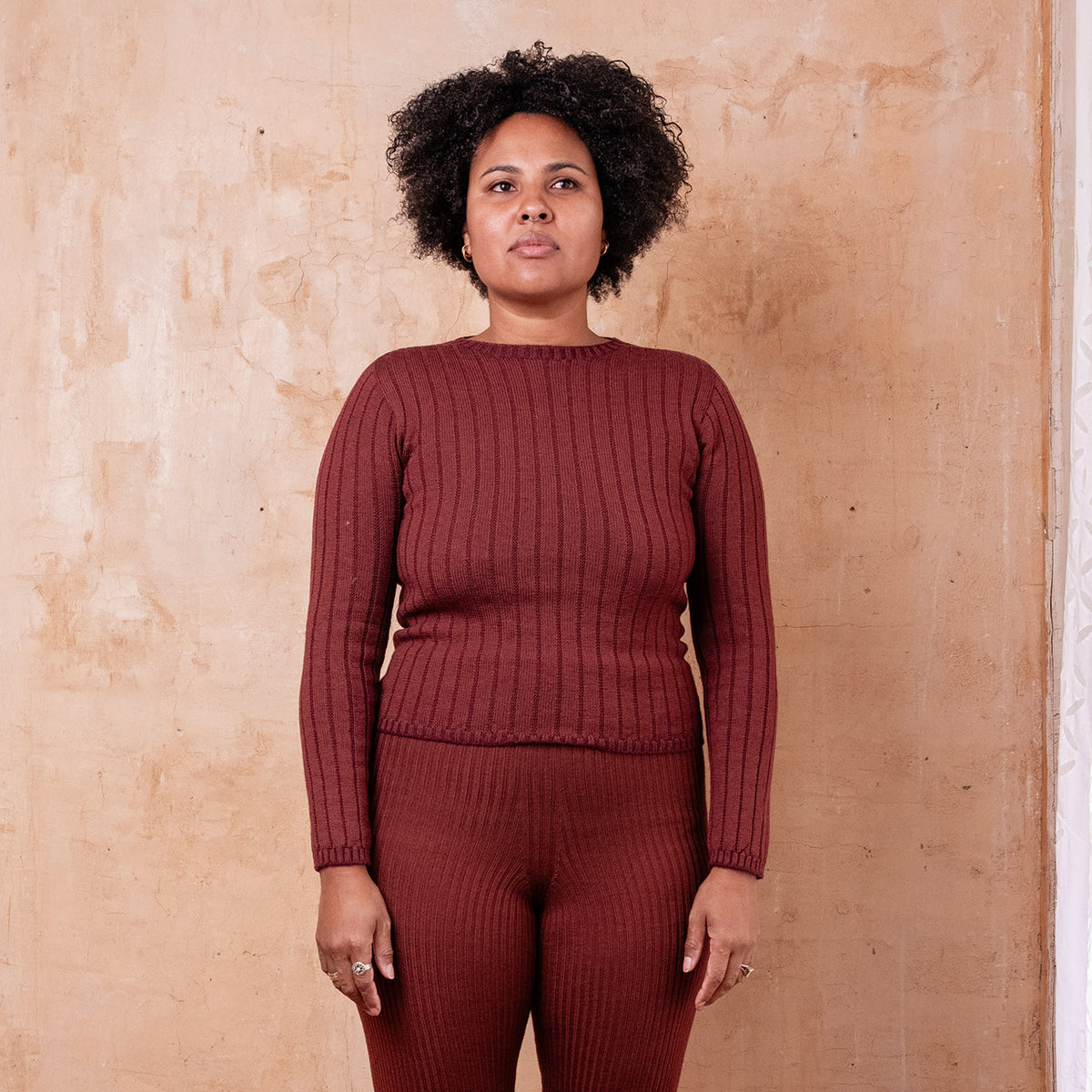 Nico Pullover - 100% Extra Fine Merino - Marsala *Pre-Order