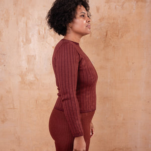 Nico Pullover - 100% Extra Fine Merino - Marsala *Pre-Order