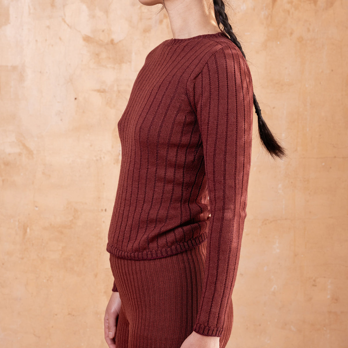 Nico Pullover - 100% Extra Fine Merino - Marsala *Pre-Order