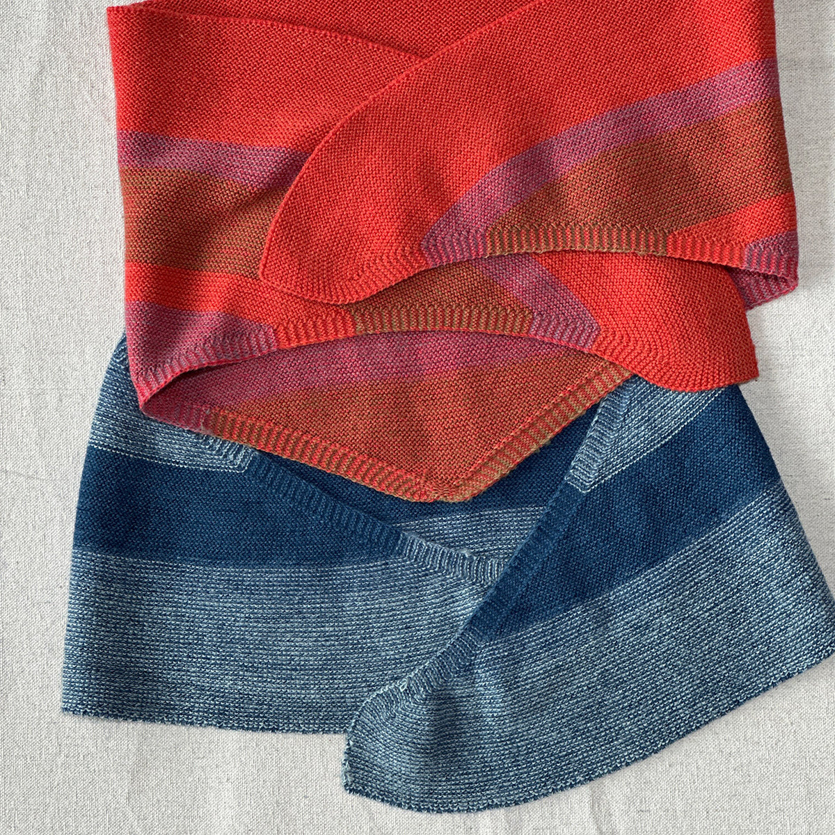 Triangle Knit Scarf - 100% Organic Plant Dyed GOTS Merino