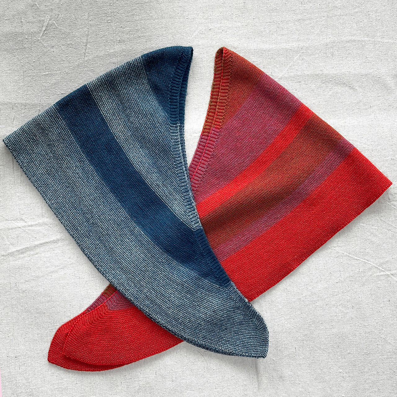 Triangle Knit Scarf - 100% Organic Plant Dyed GOTS Merino