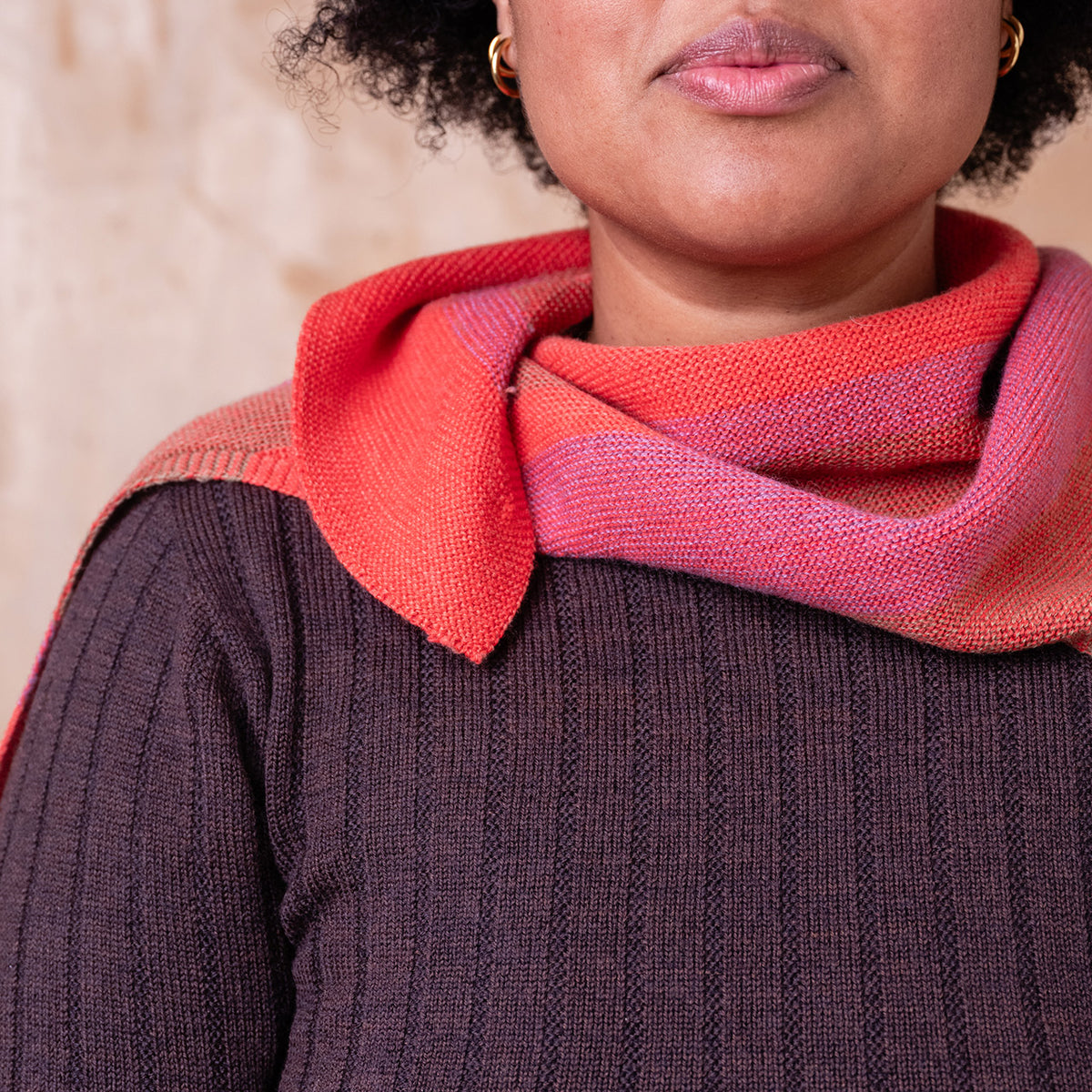 Triangle Knit Scarf - 100% Organic Plant Dyed GOTS Merino