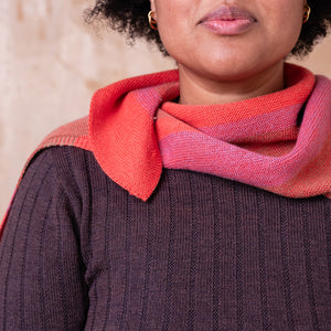 Triangle Knit Scarf - 100% Organic Plant Dyed GOTS Merino
