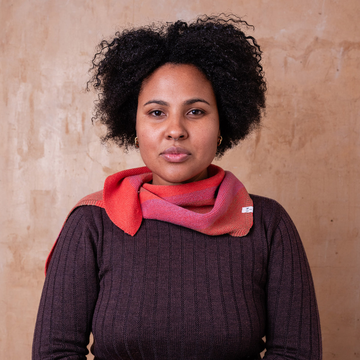 Triangle Knit Scarf - 100% Organic Plant Dyed GOTS Merino