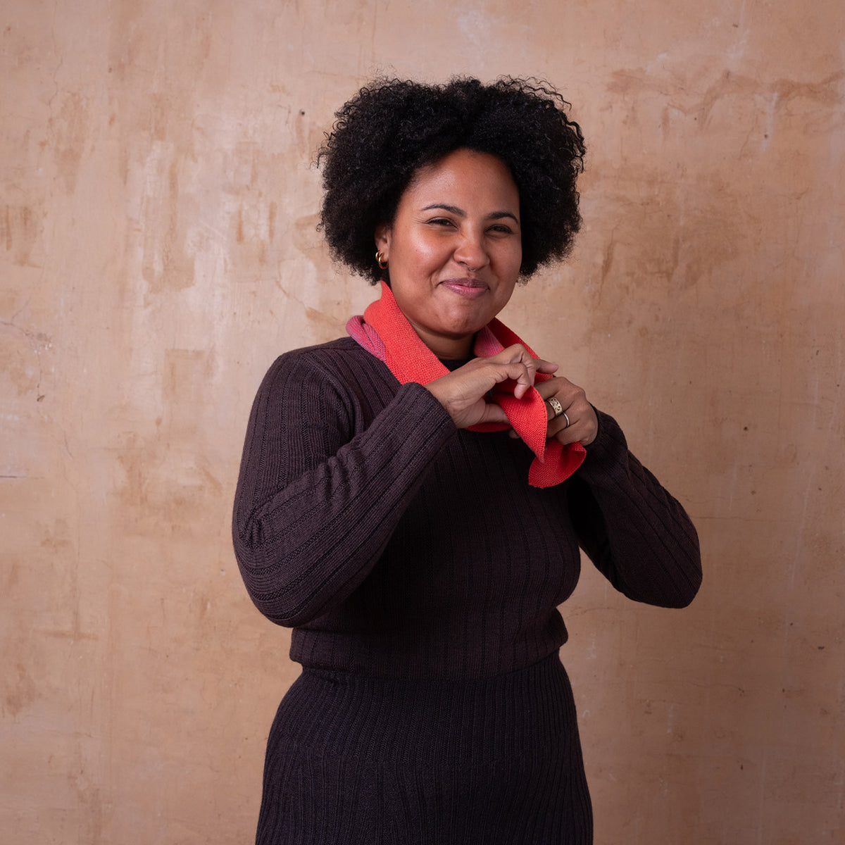 Triangle Knit Scarf - 100% Organic Plant Dyed GOTS Merino