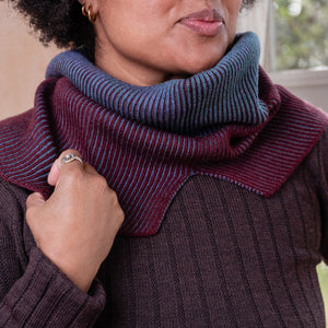Brioche Split Cowl - 100% Extrafine Merino
