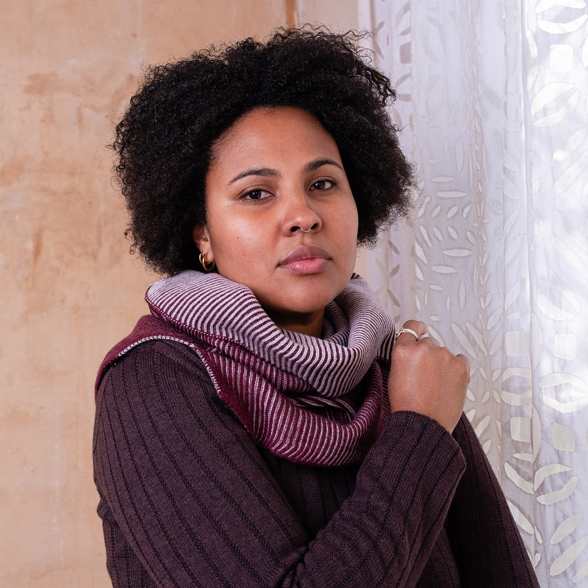 Brioche Split Cowl - 100% Extrafine Merino