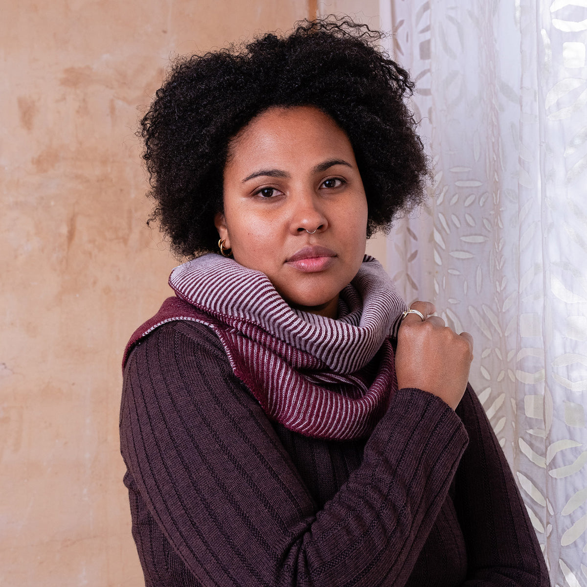 Brioche Split Cowl - 100% Extrafine Merino