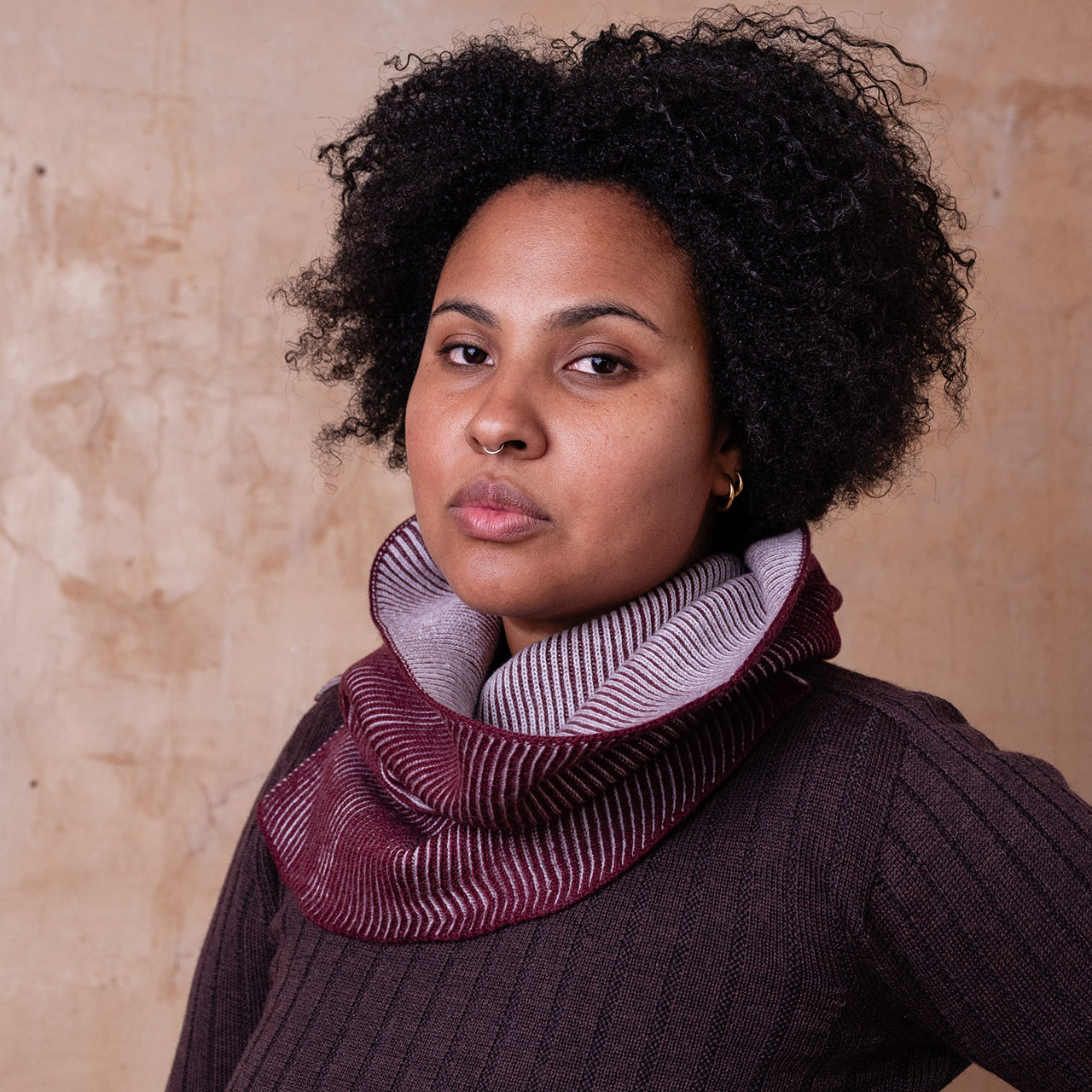Brioche Split Cowl - 100% Extrafine Merino