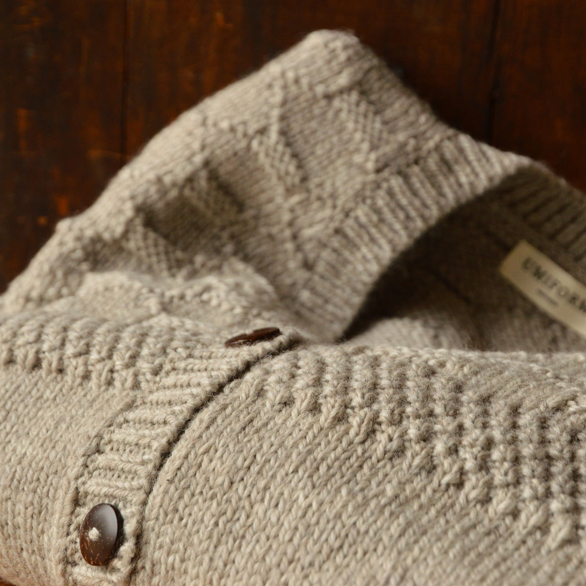 Women's Gansey Cardi - 100% Chunky Highland Wool - Light Natural Grey (S-L) *Returning 2026