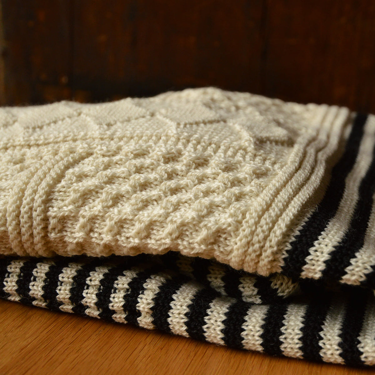 Women's Gansey Sweater - 100% Highland Wool - Stripe (S-L) *Returning 2026