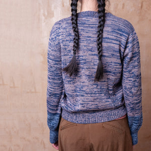 Stella Colour Block Jersey - 100% Baby Alpaca - Denim/Lavender Melange