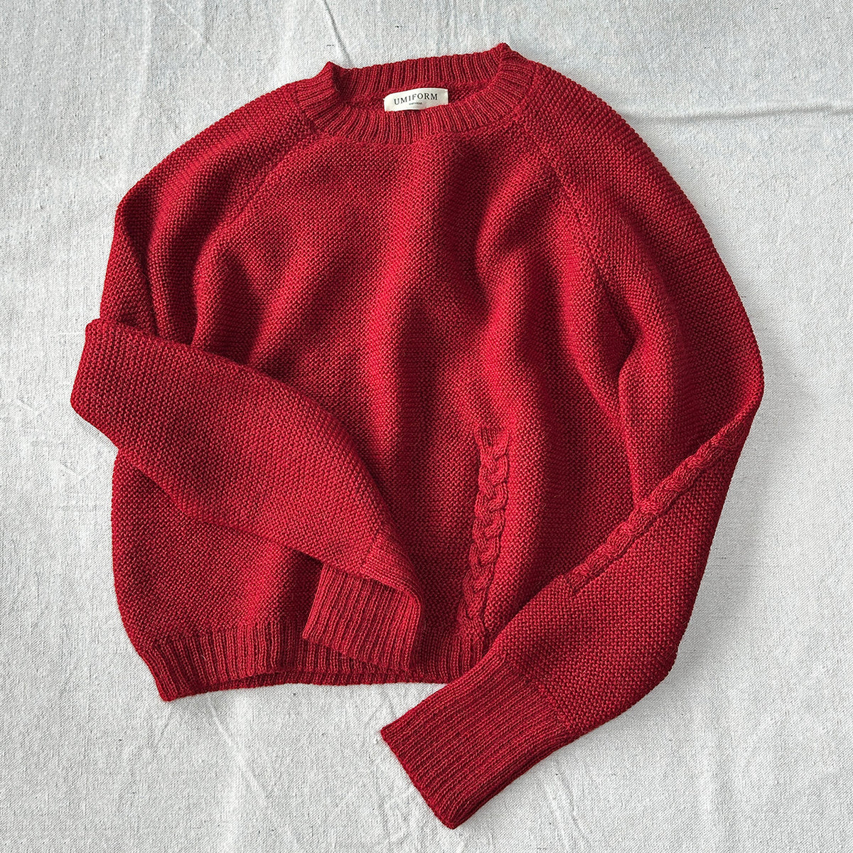 Luna Cable Short Jumper - 100% Baby Alpaca - Cranberry