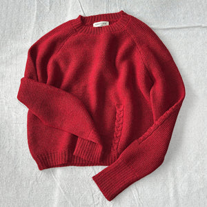 Luna Cable Short Jumper - 100% Baby Alpaca - Cranberry
