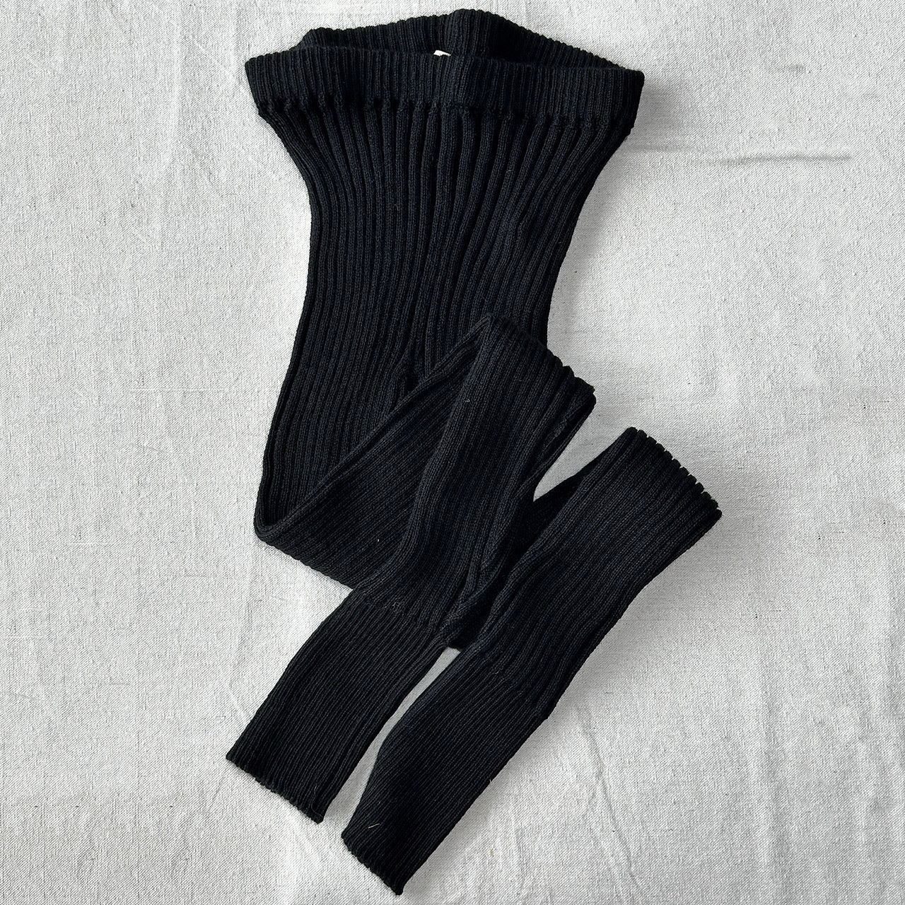 Nikki High Rise Rib Knit Pants - 100% Baby Alpaca - Black
