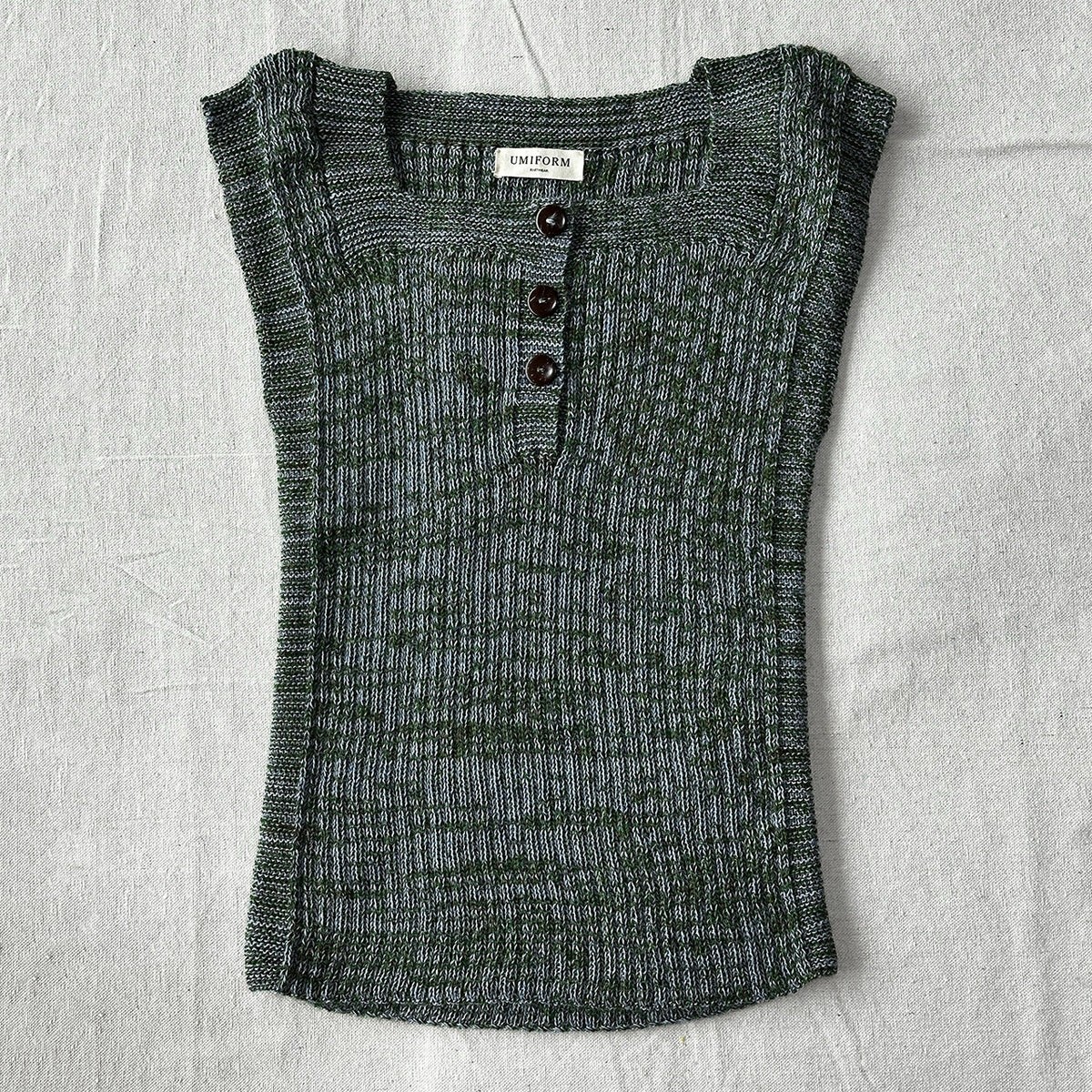 Rica Vest - 100% Baby Alpaca - Light Blue/Sheoak