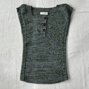 Rica Vest - 100% Baby Alpaca - Light Blue/Sheoak