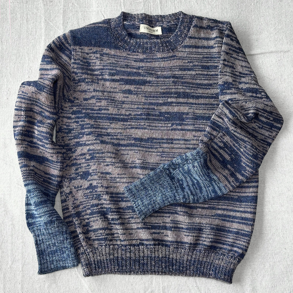 Stella Colour Block Jersey - 100% Baby Alpaca - Denim/Lavender Melange