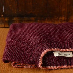 Women's Cable Crop Jumper - 100% Baby Alpaca - Aubergine (S-M)