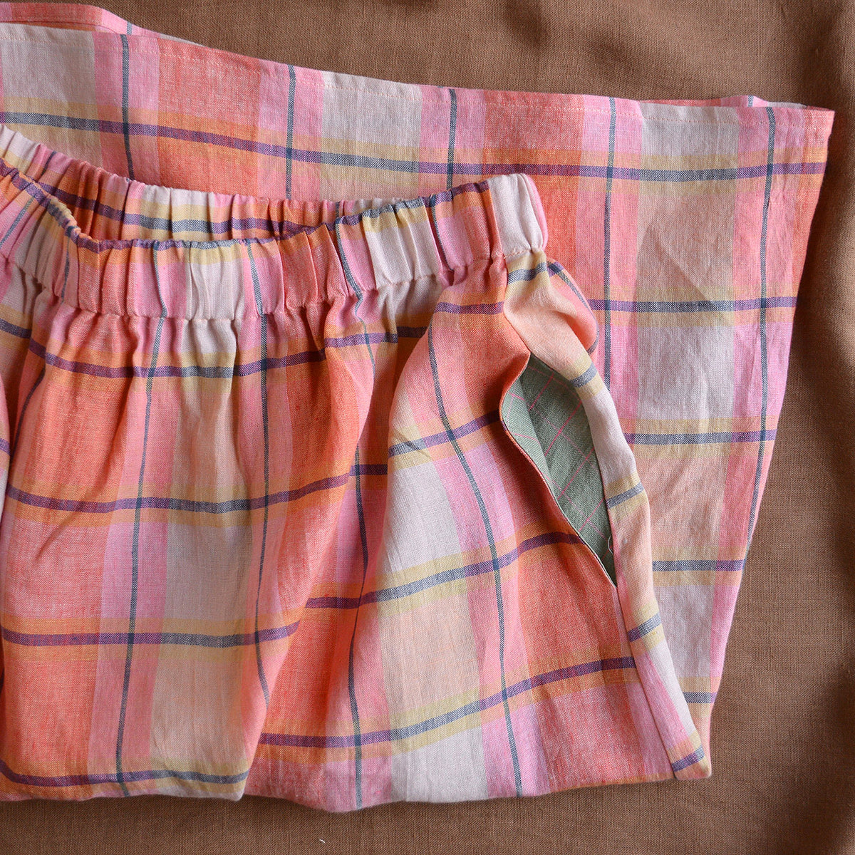 Pocket Skirt - 100% European Linen - Mon Fleur (Women S-L)