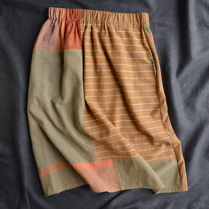 Patchwork Pocket Skirt - 100% Hand Loomed Indian Cotton (Women S-L)