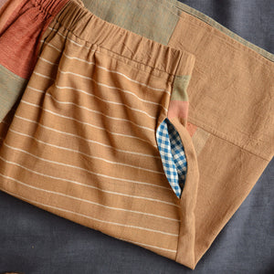 Patchwork Pocket Skirt - 100% Hand Loomed Indian Cotton (Women S-L)