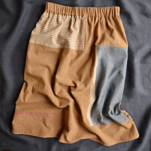 Patchwork Pocket Skirt - 100% Hand Loomed Indian Cotton (Women S-L)