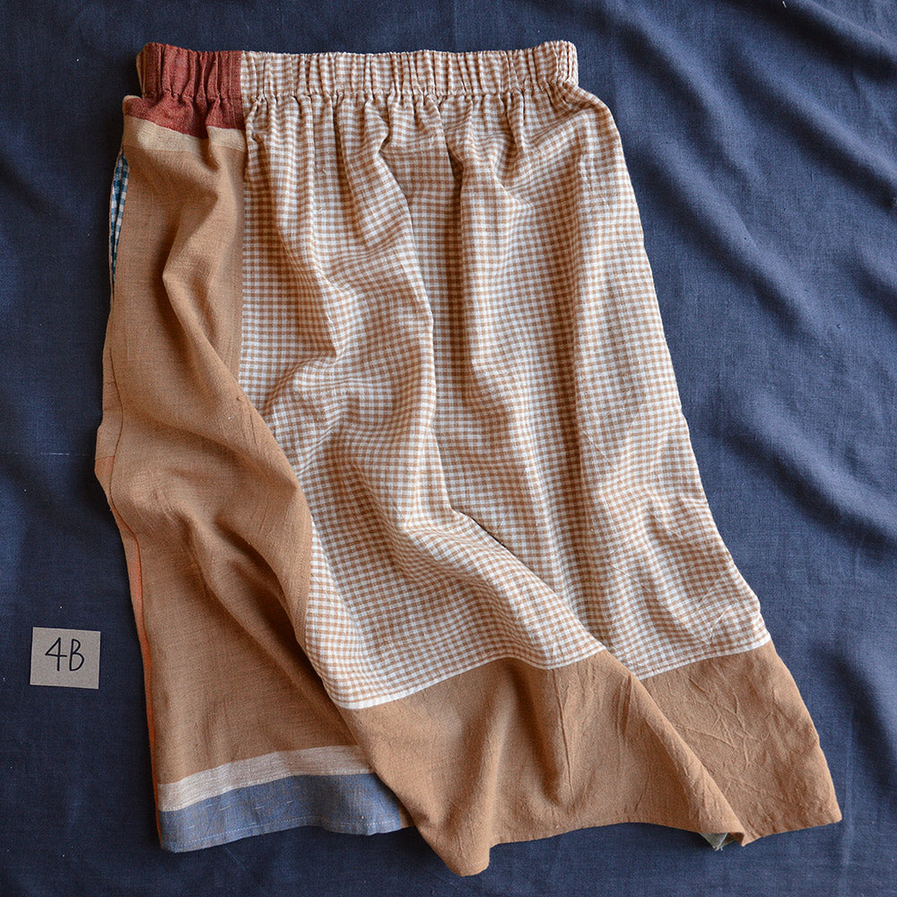 Patchwork Pocket Skirt - 100% Hand Loomed Heirloom Cotton with Plant Dyes (Women S-L)