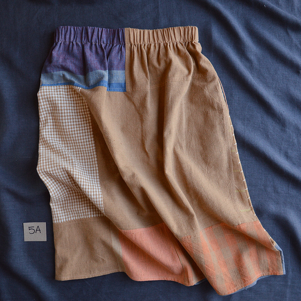 Patchwork Pocket Skirt - 100% Hand Loomed Heirloom Cotton with Plant Dyes (Women S-L)