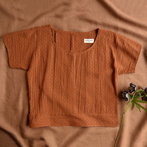 Cross Stitch Pieces Top - 100% Indian Cotton Muslin - Ginger Lilac (Women S-L)