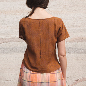 Cross Stitch Pieces Top - 100% Indian Cotton Muslin - Sweet Pea (Women S-L)