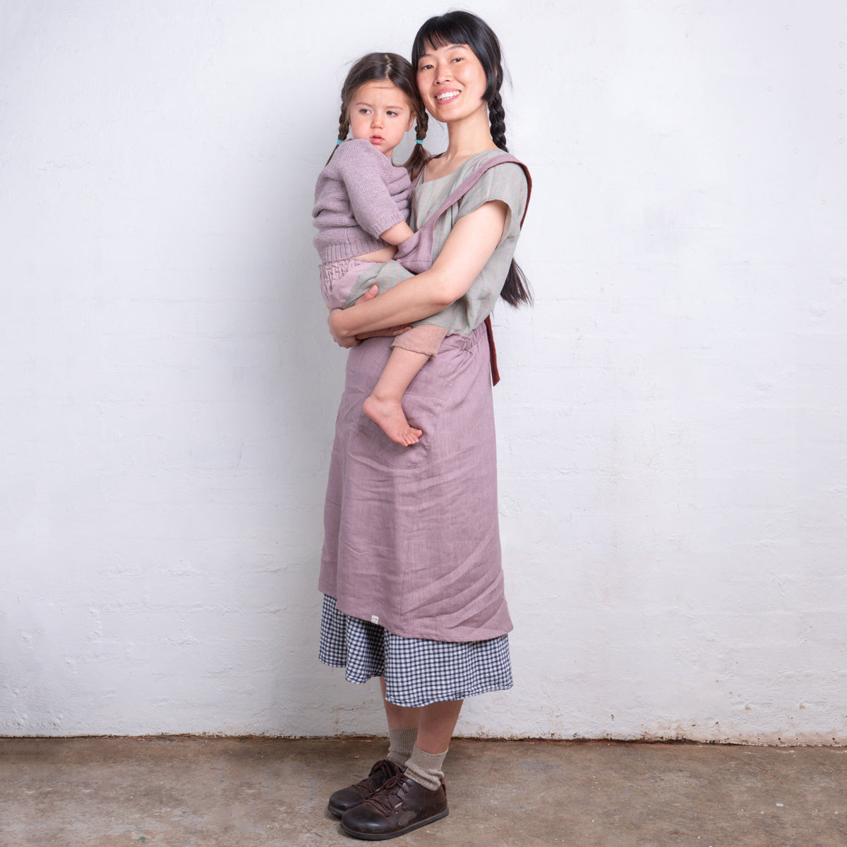 Mamiko Apron Dress - 100% Linen - Calamine Pink (Women S-XL) *REDUCED