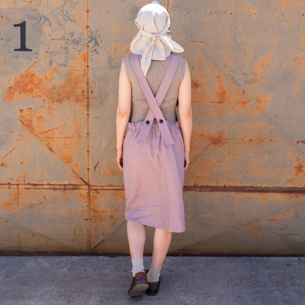 Mamiko Apron Dress - 100% Linen - Calamine Pink (Women S-XL) *REDUCED