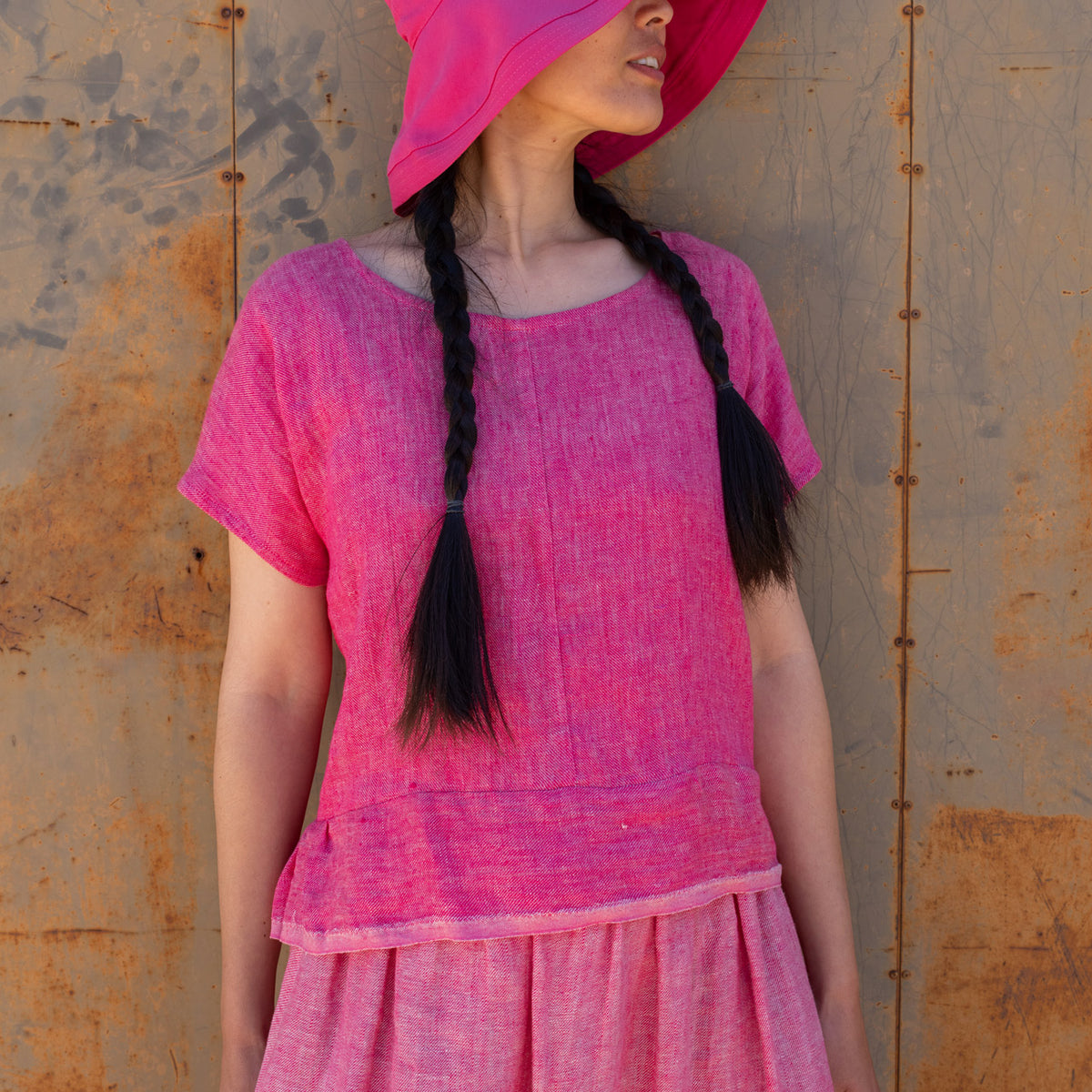 Pieces Top - 100% European Linen - Old Soul Pink Twill (Women S-L)