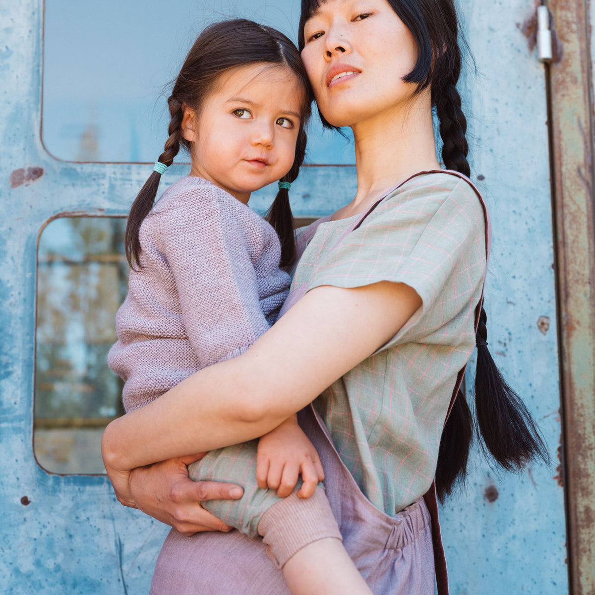 Pieces Top - 100% Linen - Sage Pink Check (S-L) *Last ones