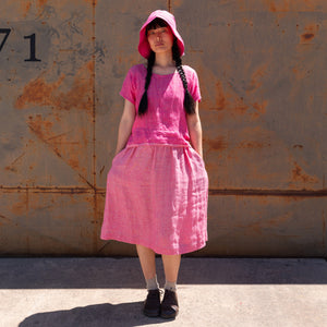 Pocket Skirt - 100% Linen - Old Soul Pink Light Twill (Women S-L)