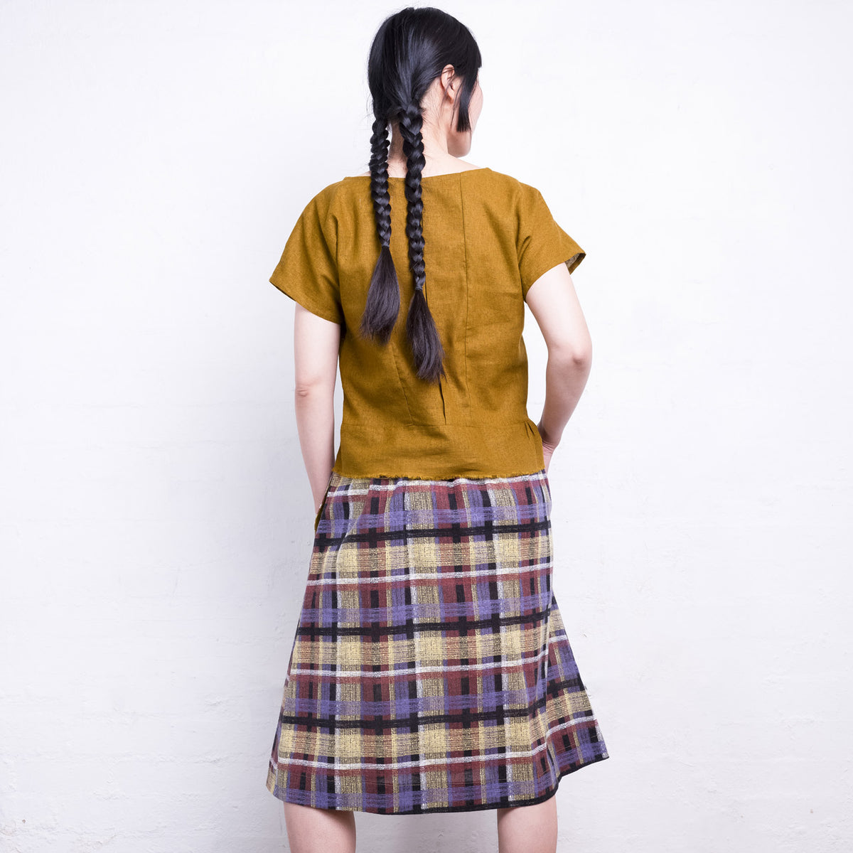 Pocket Skirt - Organic Linen/Cotton - Ito Tartan (SS2425) *Last ones