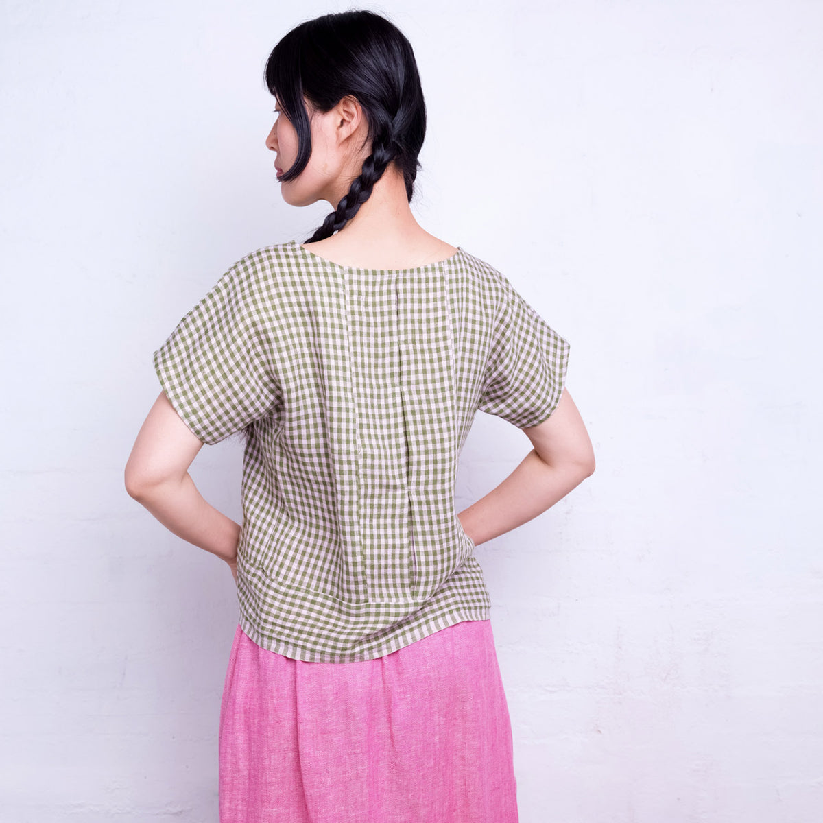 Pieces Top - 100% European Linen - Garden Gingham (M-L) *Last ones