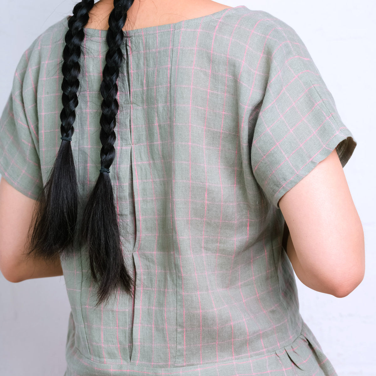 Pieces Top - 100% Linen - Sage Pink Check (S-L) *Last ones