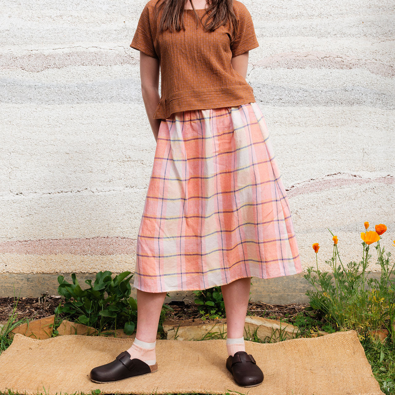 Pocket Skirt - 100% European Linen - Mon Fleur (Women S-L)