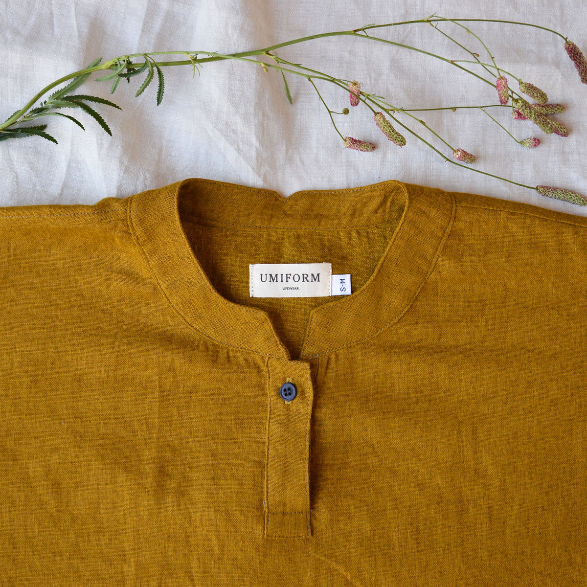 Women's Garden Shirt in Organic Linen/Cotton - Dijon