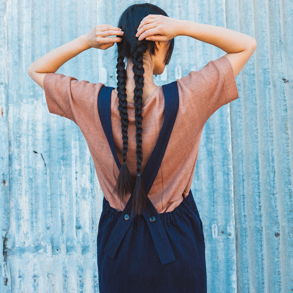 Mamiko Apron Dress - 100% Hemp - Indigo Denim (Women S-XL)