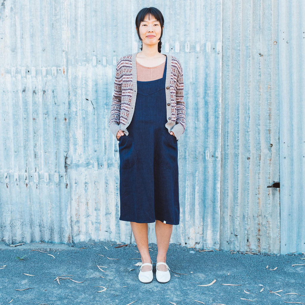 Mamiko Apron Dress - 100% Hemp - Indigo Denim (Women S-XL)